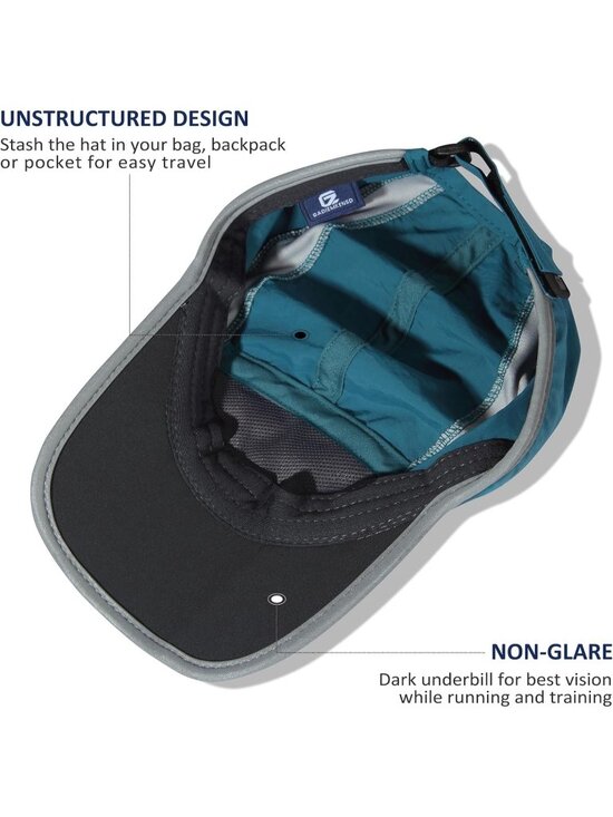 〽️Women Peacock Blue Reflective Folding Hat Design UPF 50+ Sun Protection Sport main image 5